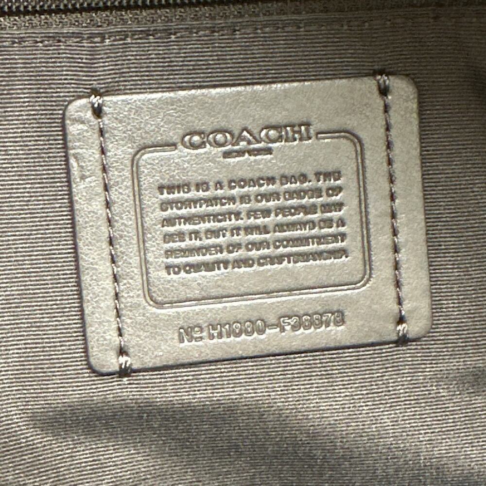 Coach Ava Tote F38878 Metallic Pebble Leather Snake Trim Zip Bag - Picture 3 of 10